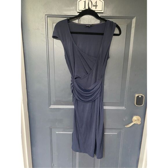 Patrizia Pepe *NAVY Wrap Asymmetrical Vintage Mini Dress, Size 1 / Small - Picture 2 of 9